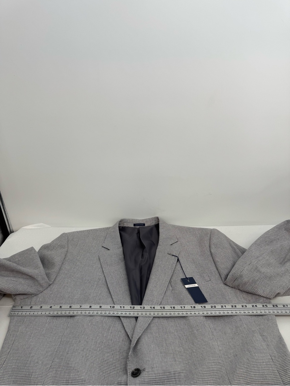 Stafford Men’s Classic Fit Sport Coat Size 52R Linen Blend Blazer Houndstooth - Picture 5 of 10